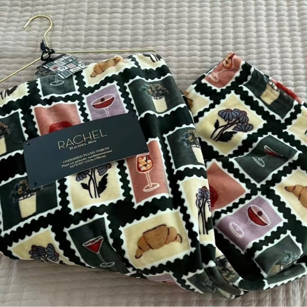 Racheal Roy Tiktok Wine Stamp Blanket